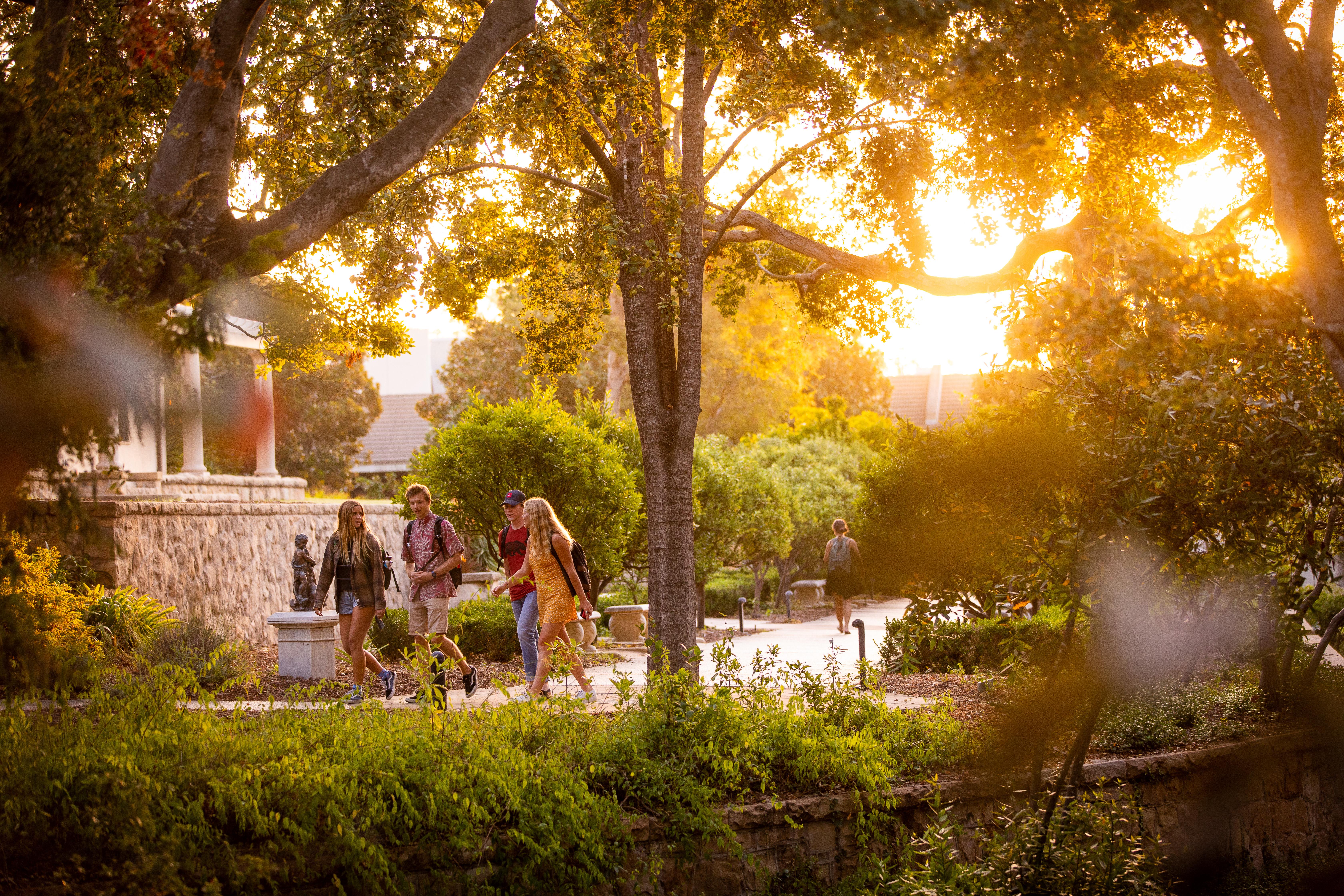 students walking beside kerrwood hall